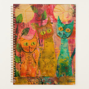 Boho Watercolor Cats – Earthy Feline Art (2) Planner