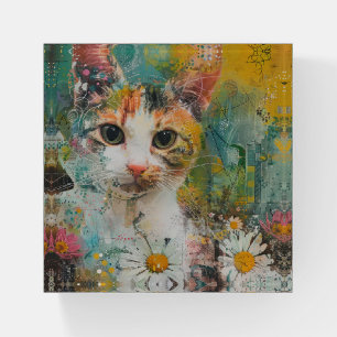 Boho Watercolor Cats – Earthy Feline Art (3) Paperweight