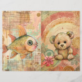 Boho Watercolor Colorful Animals Junk Journal (Front)