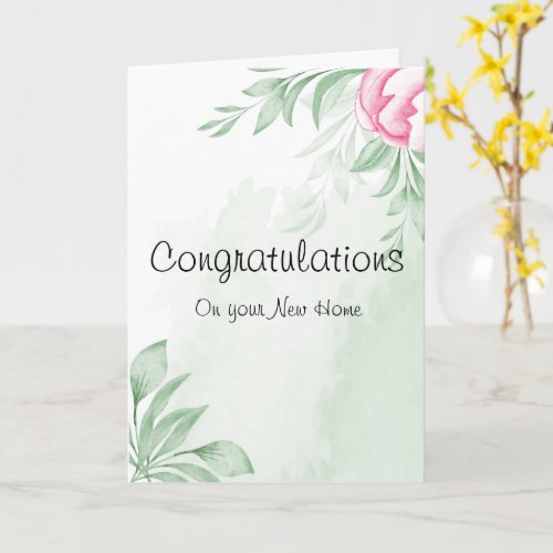 Boho Watercolor Congratulations New Home Card