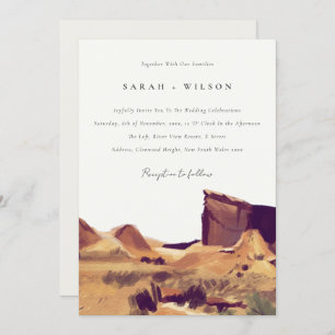 Boho Watercolor Desert Landscape Wedding Invite