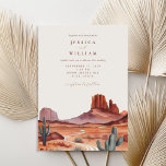 Boho Watercolor Desert Wedding Invitation<br><div class="desc">Easily personalize your wedding invitations with this editable template. Features minimal elegant typography design with watercolor desert background.</div>