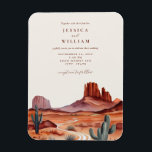 Boho Watercolor Desert Wedding Invitation Magnet<br><div class="desc">Easily personalize your wedding invitation magnet with this editable template. Features minimal elegant typography design with watercolor desert background.</div>