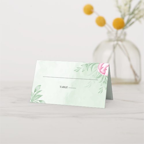 Boho Watercolor Eucalyptus 40th Anniversary Table Place Card