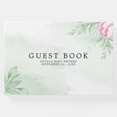 Boho Watercolor Eucalyptus Greeneryâ Baby Shower Guest Book