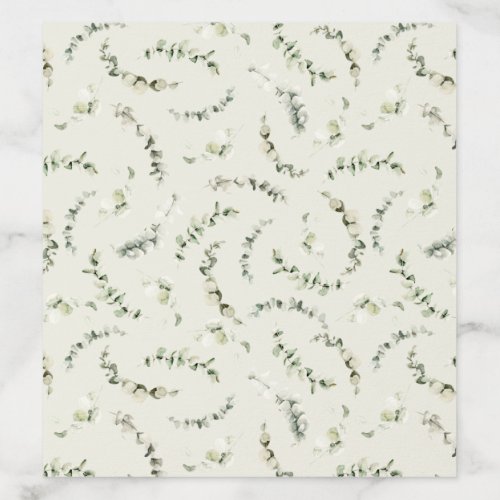 Boho Watercolor Eucalyptus Leaves Pattern Green Envelope Liner