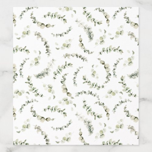 Boho Watercolor Eucalyptus Leaves Pattern White Envelope Liner