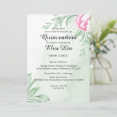 Boho Watercolor Eucalyptus Quinceanera Save The Date (Standing Front)