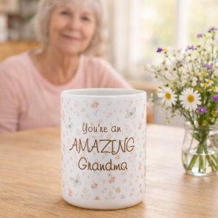 Boho Watercolor Floral Amazing Grandma Gift Coffee Mug