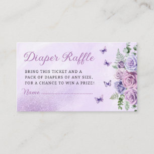 Boho Watercolor Floral Baby Shower Diaper Raffle  Enclosure Card
