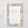 Boho Watercolor Floral Baby Shower Invitation