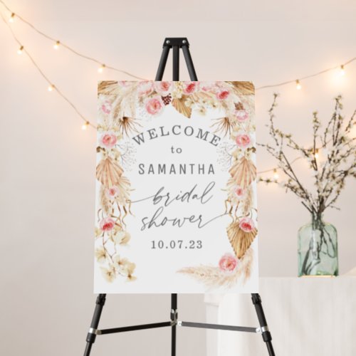 Boho Watercolor Floral Bridal shower welcome sign