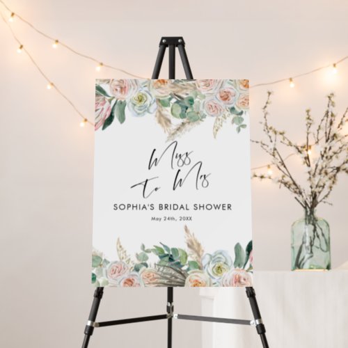 Boho Watercolor Floral Bridal Shower Welcome Sign