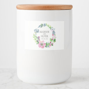 Boho Watercolor Floral & Butterfly Wedding Food Label