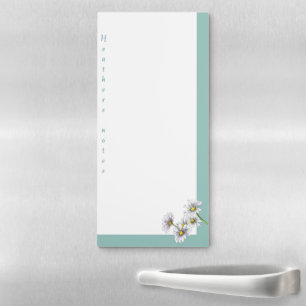 Boho Watercolor Floral Daisy Named Christmas Gift  Magnetic Notepad