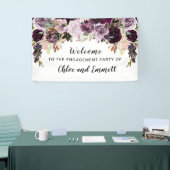 Boho Watercolor Floral Engagement Party Welcome Banner (Tradeshow)