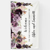 Boho Watercolor Floral Engagement Party Welcome Banner (Vertical)
