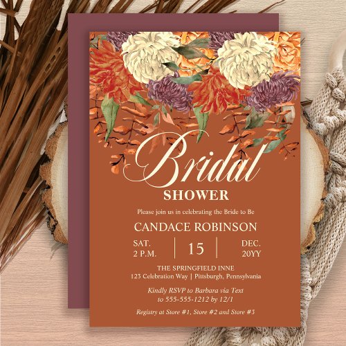 Boho Watercolor Floral  Eucalyptus Bridal Shower Invitation