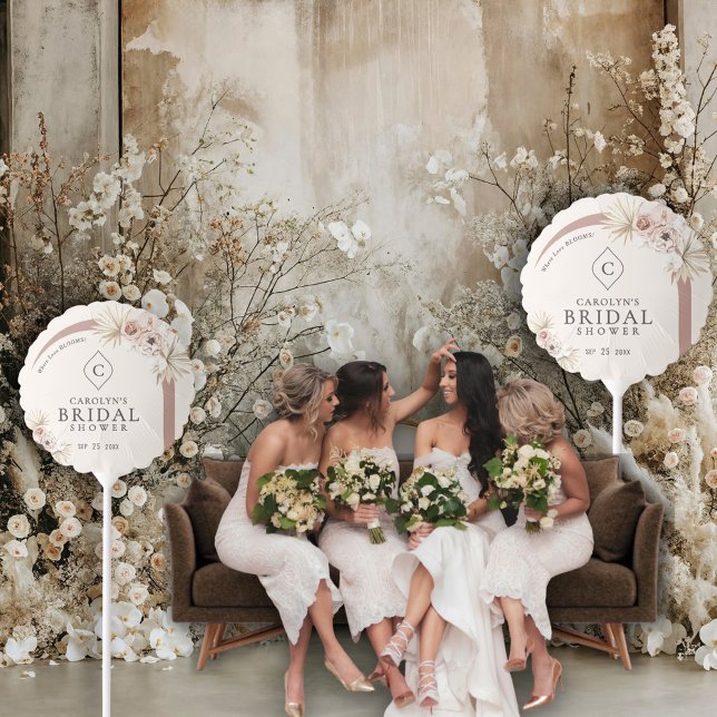 Boho Watercolor Floral Modern Arch Bridal Shower Balloon (Creator Uploaded)