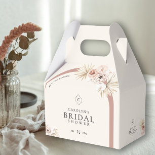 Boho Watercolor Floral Modern Arch Bridal Shower Favor Boxes