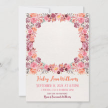 Boho Watercolor Floral Newborn Baby Girl Photo