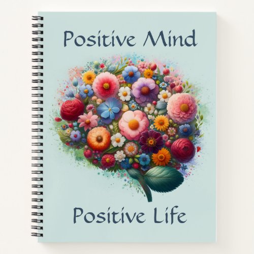 Boho Watercolor Floral Positivity Quote Customized Notebook