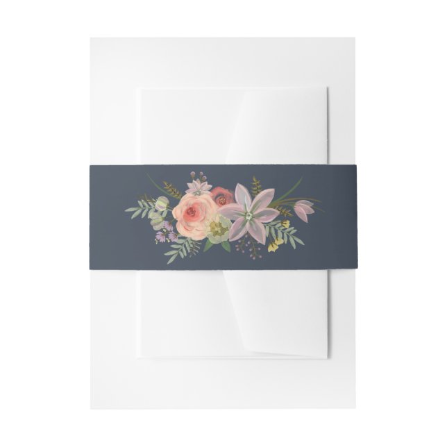 Boho Watercolor Floral Posy Belly Band (Front Example)