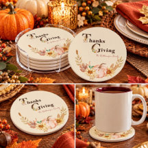 Boho Watercolor Floral Pumpkins Thanksgiving