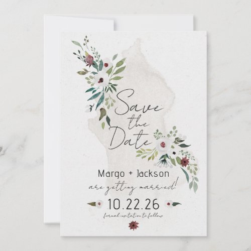 Boho Watercolor Floral Save the Dates Invitation