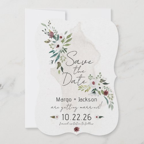 Boho Watercolor Floral Save the Dates Invitation