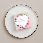 Boho Watercolor Floral Wreath Bridal Shower Classic Round Sticker<br><div class="desc">Colorful Boho Watercolor Floral Wreath Bridal Shower Classic Round Sticker</div>