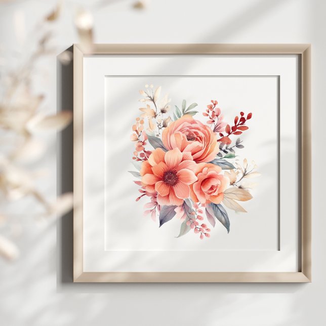 Boho Watercolor Florals Splash Art Splatter Poster (Creator Uploaded)