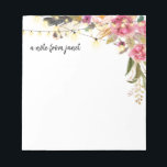 Boho Watercolor Flowers and Feathers Personalized Notepad<br><div class="desc">This beautiful notepad features string lights and watercolor flowers. Add your personalization using the template form. To change the font,  style,  color or layout,  select the option to "customize further".</div>