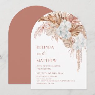 Boho Watercolor Flowers Casual Wedding Invitation
