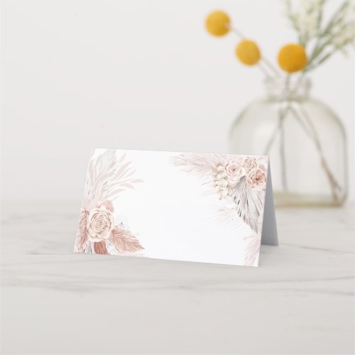boho watercolor flowers place card