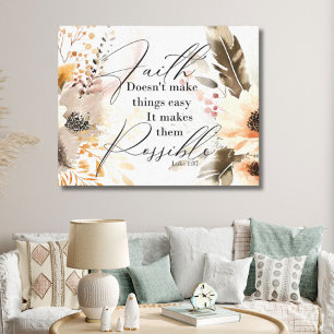 Boho Watercolor Foliage Inspirational Quote Canvas Print