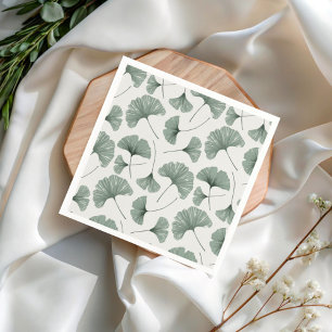 Boho Watercolor Ginkgo Pattern Napkins