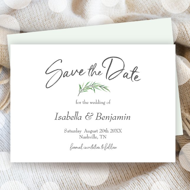 Boho Watercolor Greenery Save The Date Invitation (Boho Watercolor Greenery Save The Date Invitation)
