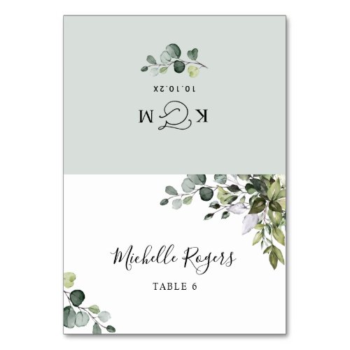 Boho Watercolor Greenery Wedding Place Cards