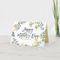Boho Watercolor Lemon Wreath Happy Mother's Day