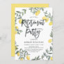 Boho Watercolor Lemon Wreath Retirement Party Invitation