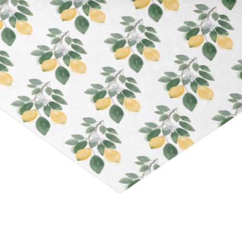 Boho Watercolor Lemons  Greenery Decoupage Tissue Paper