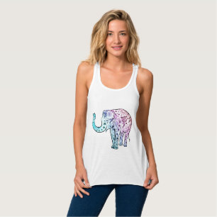 Boho Watercolor Mandala Elephant Tank Top