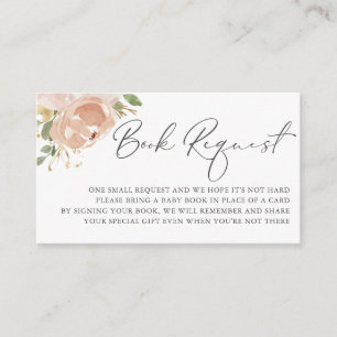 Boho Watercolor Mauve Peach Flowers Book Request Enclosure Card