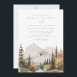 Boho Watercolor Mountain Wedding Invitation<br><div class="desc">This is a mountain wedding invitation featuring a beautiful watercolor fall mountain scene and an elegant font pairing. Edit all wording and all colors except for the color of the watercolor mountain scene. The color of the evergreen drop is not editable. // For matching items, please visit the "SAWYER" collection...</div>