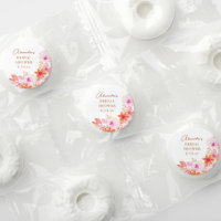 Boho Watercolor Pink Orange Flowers Bridal Shower