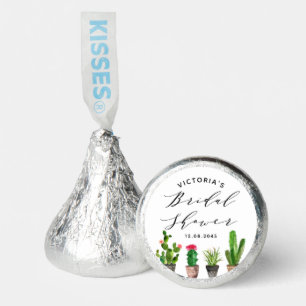 Boho Watercolor Potted Cactus Bridal Shower Hershey®'s Kisses®