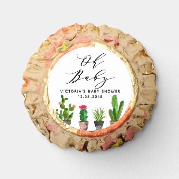 Boho Watercolor Potted Cactus Summer Baby Shower Reese's Peanut Butter Cups by misstallulah at Zazzle