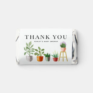 Boho Watercolor Potted Houseplants Baby Shower Hershey's Miniatures