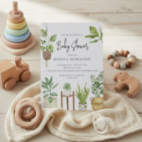 Boho Watercolor Potted Plants Baby Shower